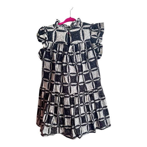 Sea New York Black and White A-line Dress with Flutter Sleeves - Picture 3 of 5